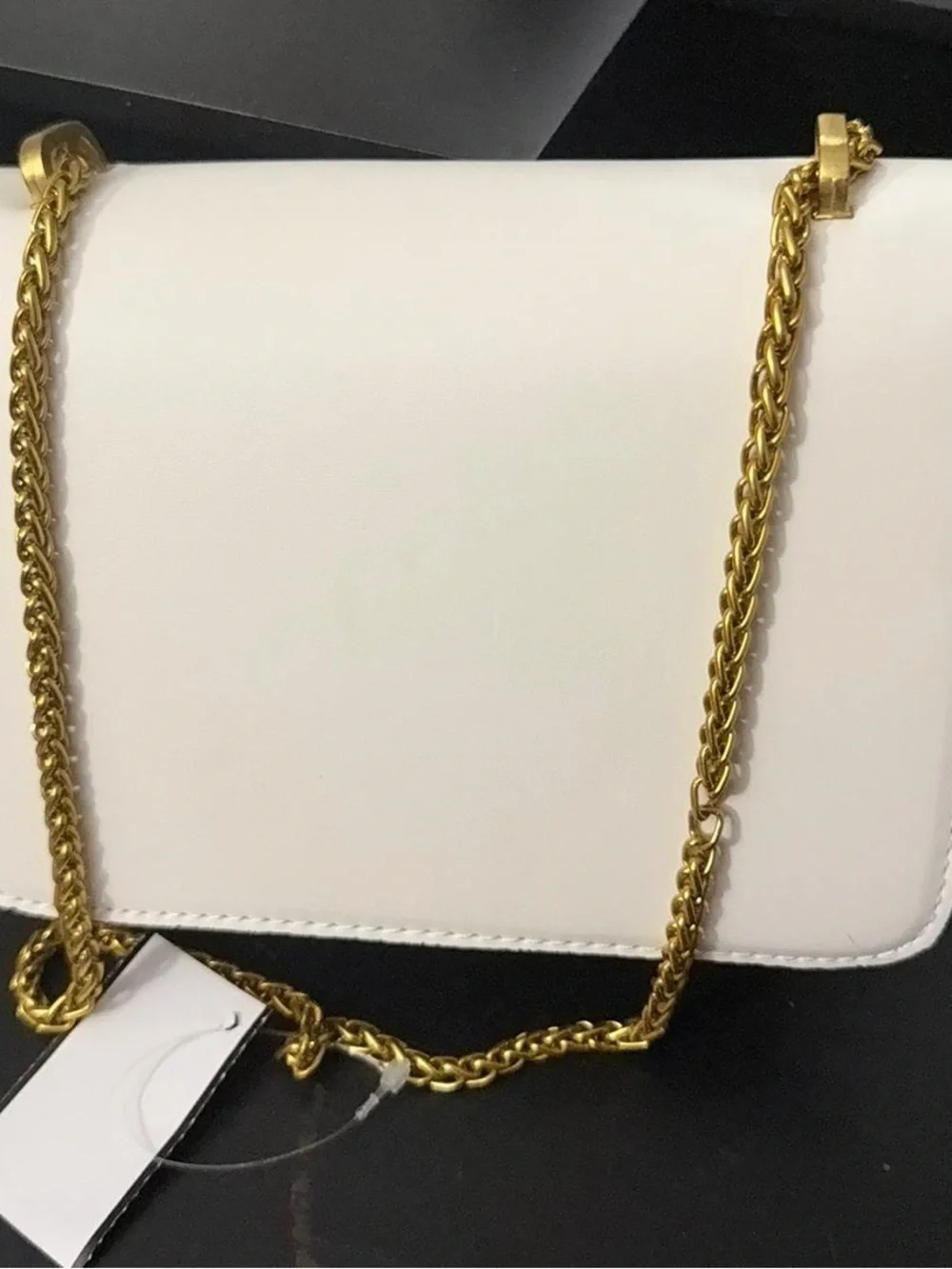 Tory Burch Ivory Fleming Convertible Shoulder Bag with Gold Hardware
